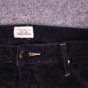 Free People Women's Straight Skinny Leg Black Corduroy Pants Jeans Size 30